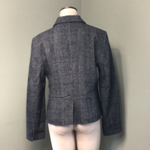 Ann Taylor Factory Tweed Blazer Gray Plaid Size 12 Wool blend - Picture 6 of 12